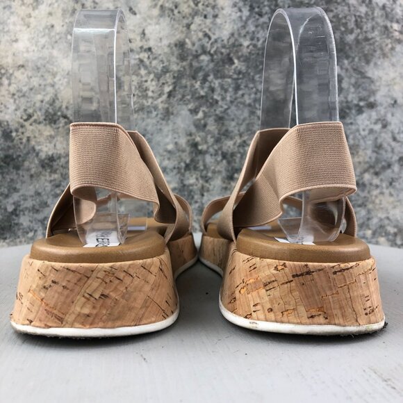 Steve Madden Women's Size 7.5 Azzurra Natural Tan Open Toe Ankle Strap Sandals - Picture 7 of 14